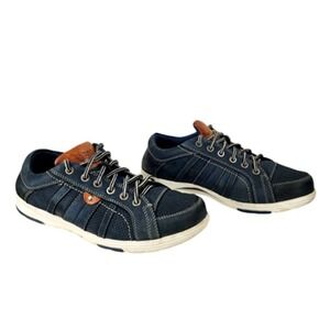 Abeo Sneakers 8M Mens Cort Navy Blue‎ Brown White Leather Rubber 4285 Breathable